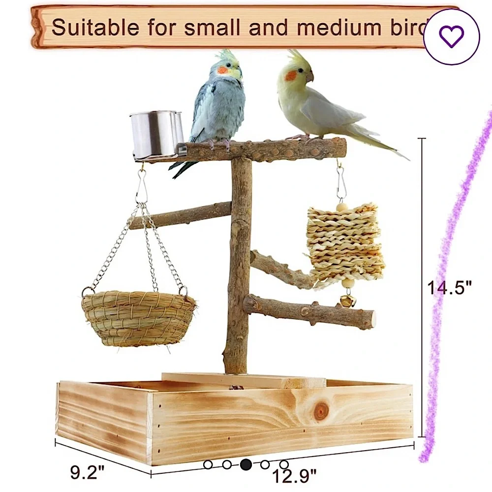 Natural Wood Bird Feeder Playground, Aluminum Tray Assembled Display NWOT & box